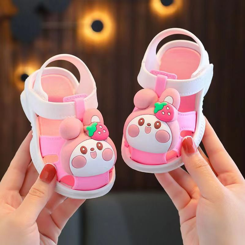 Dép sandal bé gái cao su hình hổ dâu