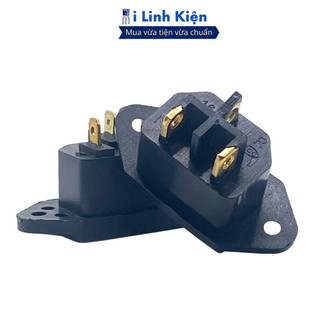 Ổ cắm 3 chân nồi cơm điện màu đen chân đồng chất lượng cao ilinhkien.