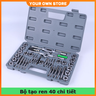 Bộ tạo ren 12 20 40 chi tiết bộ taro hợp kim siêu cứng - Bộ tay quay taro tạo ren trong và ngoài