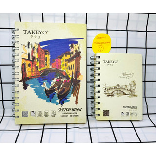 Sổ vẽ lò xo a6-a5-b5-a4-b4 takeyo 50 tờ định lượng 160gsm sổ vẽ màu nước