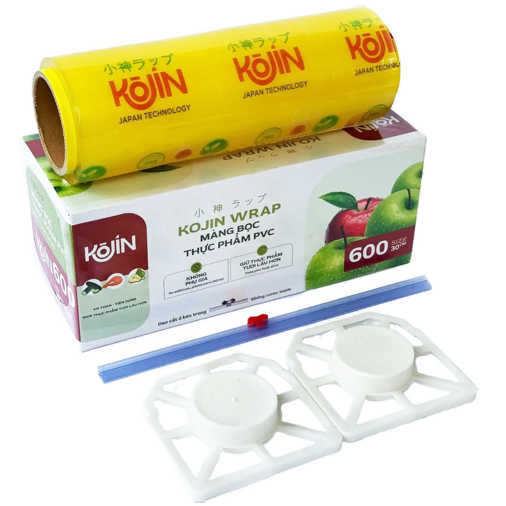 Màng bọc thực phẩm KOJIN K600, nhựa PVC an toàn cho sức khỏe, kích thước 30cm x 350m