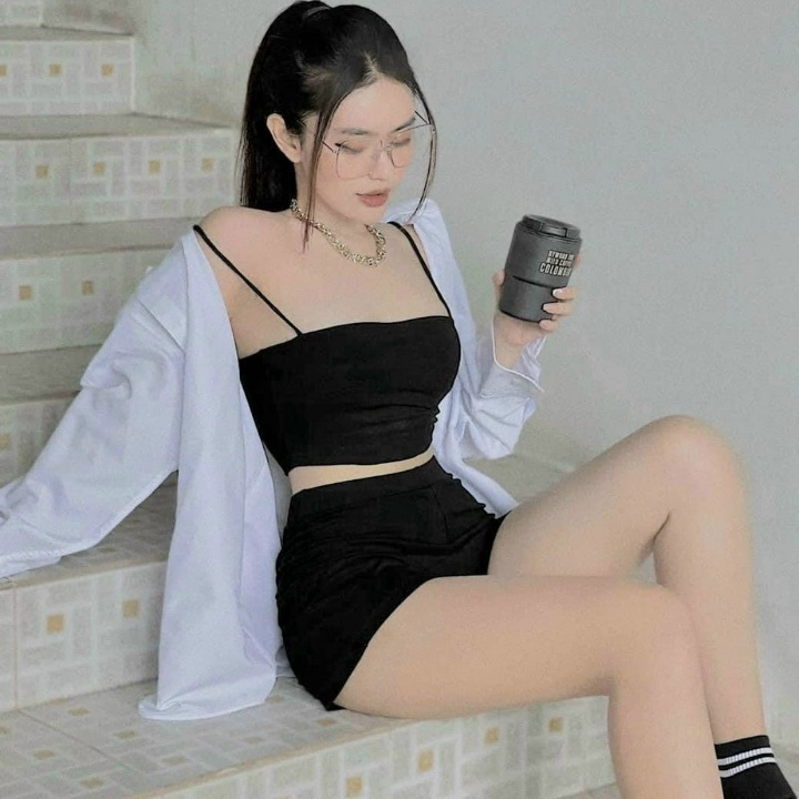 Quần Biker short nữ dáng ngắn ôm bó vải cotton co giãn 4 chiều