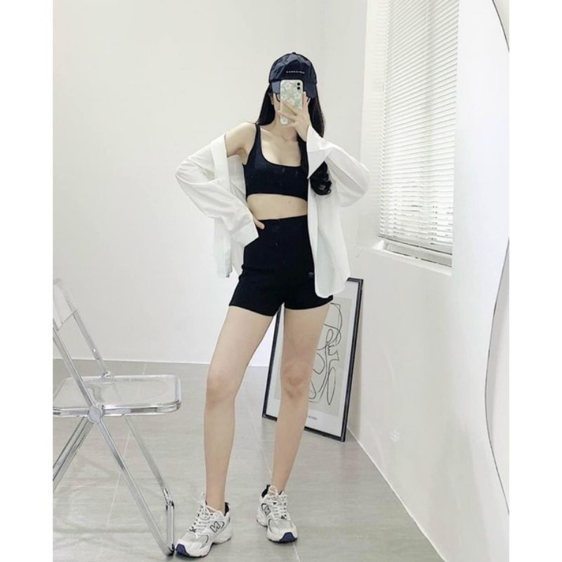 Quần Biker short nữ dáng ngắn ôm bó vải cotton co giãn 4 chiều