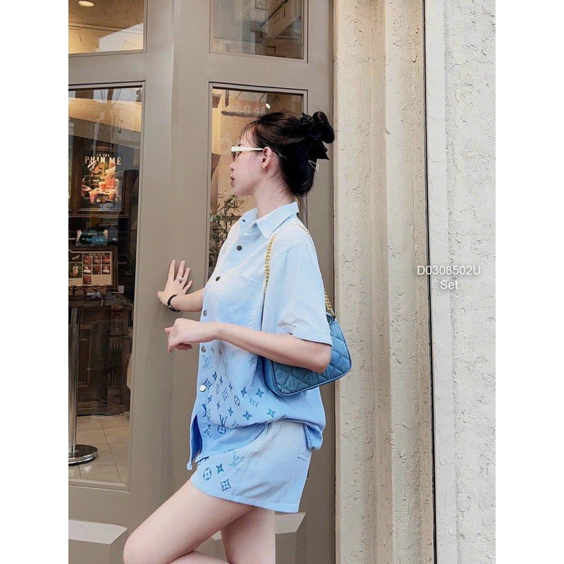 Set Bộ đồ Sơ Mi Kaki Dày đẹp Phối Màu Loang hoạ tiết Lv MaPs