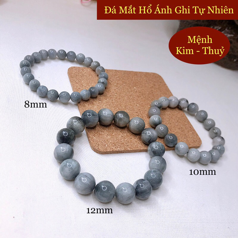 GIÁ SỈ - Đá mắt chim ưng ánh ghi, vòng tay đá phong thuỷ mệnh kim và mệnh thuỷ
