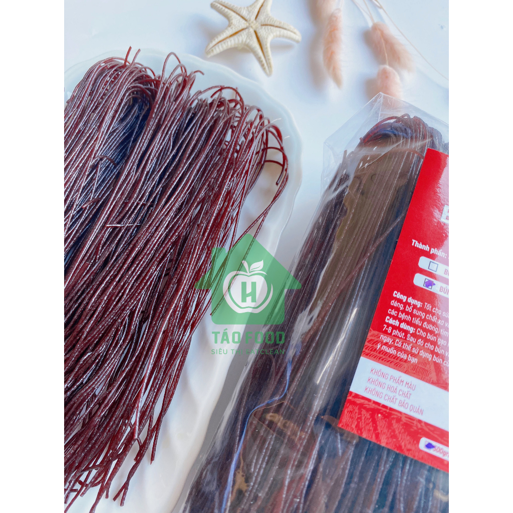 Bún gạo lứt đen EatClean 500g, thức ăn healthy giảm cân cho người ăn kiêng