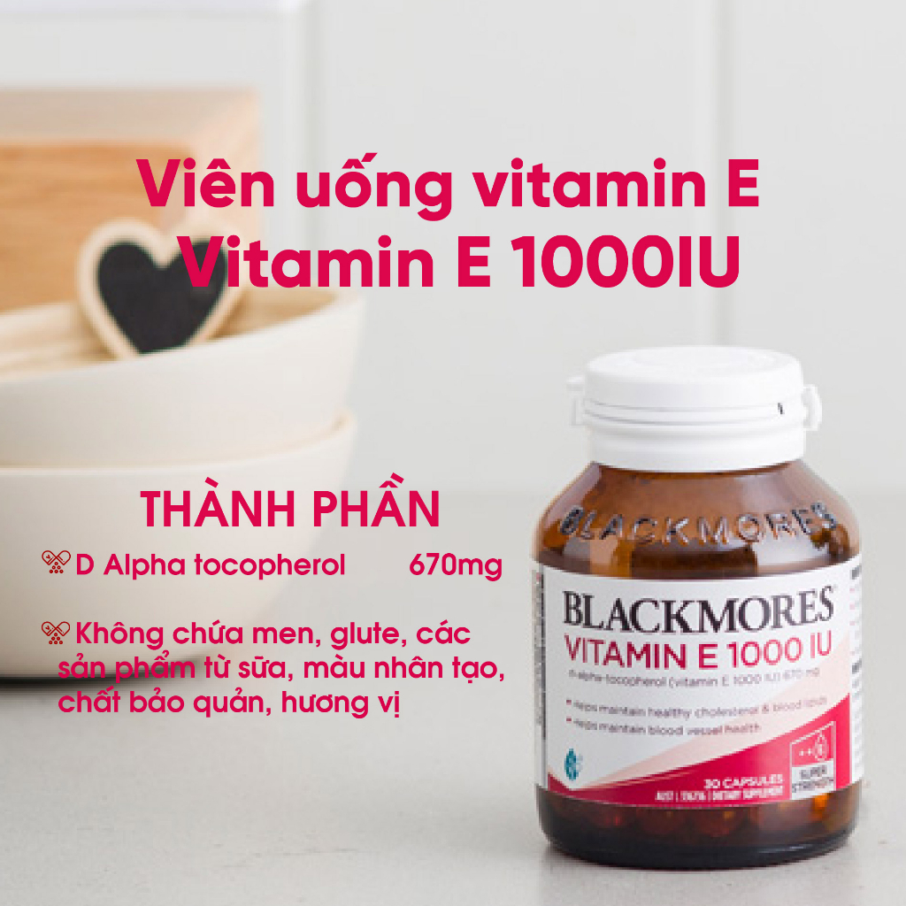 Viên uống Vitamin E 1000 IU Blackmores - Vitamin E 1000 IU 30 viên của Úc..