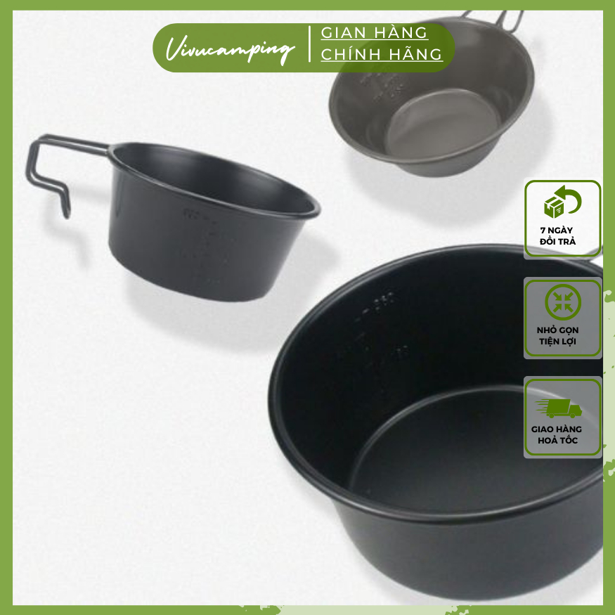 Chén - Bát Siêu Nhẹ Inox 304 Phủ Lớp Chống Dính Teflon Cao Cấp An Toàn Tiện Lợi Cho Cắm Trại, Camping, Du Lịch, Dã Ngoại