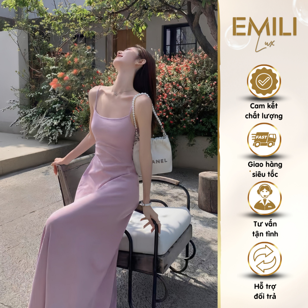 Váy body hai dây Emili dáng dài ôm eo, đầm body tôn dáng chất liệu thun sang chảnh [V193]