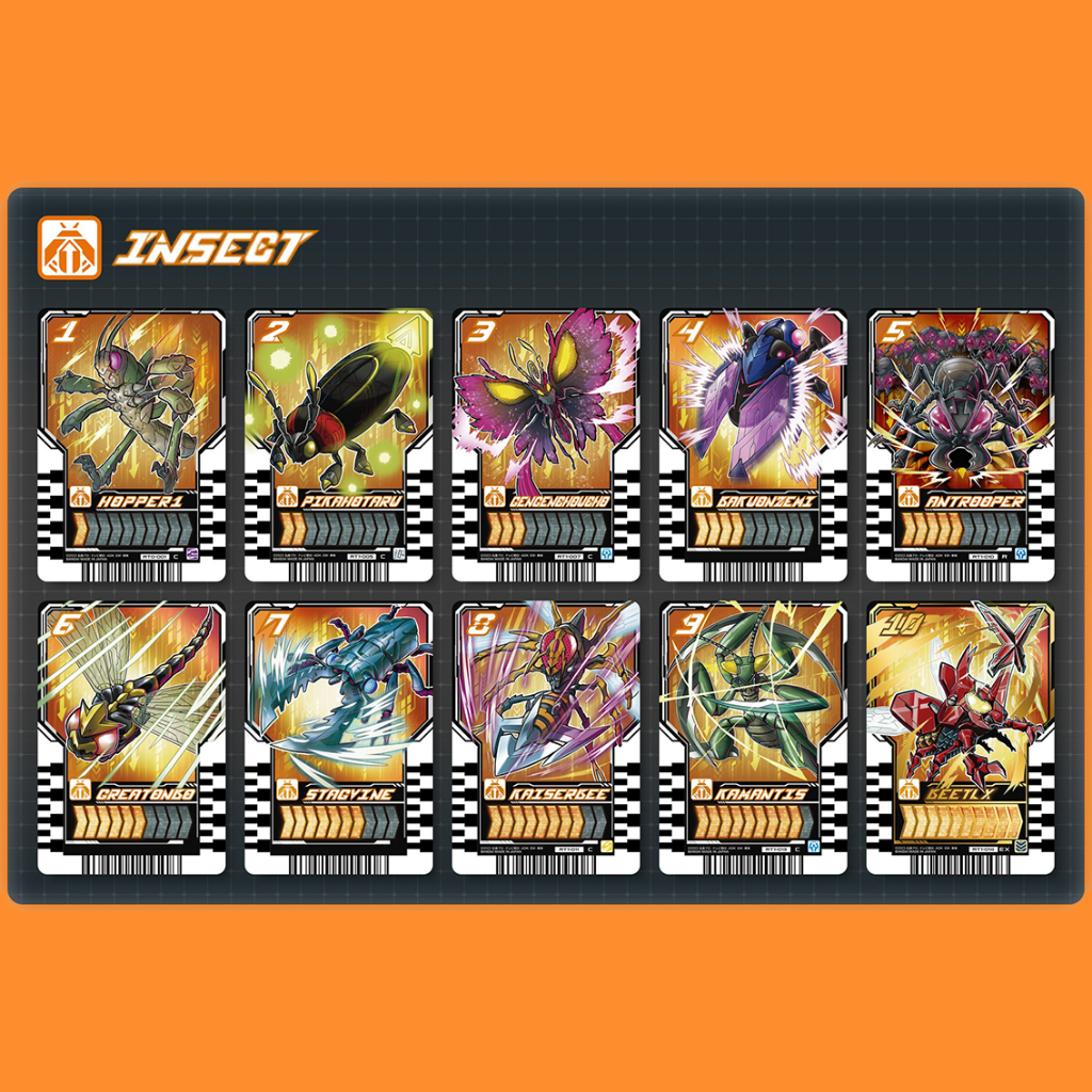THẺ NHỰA IN Ride Chemy Cards đọc được ( Thẻ côn Trùng) của series phim Siêu nhân Kamen rider Gotchard