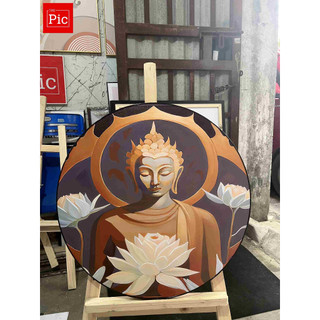 Tranh Tròn Phật , Tranh Tròn Hoa Sen , Tranh Trang Trí Phòng Thờ/Phòng Khách/Phòng Ngủ