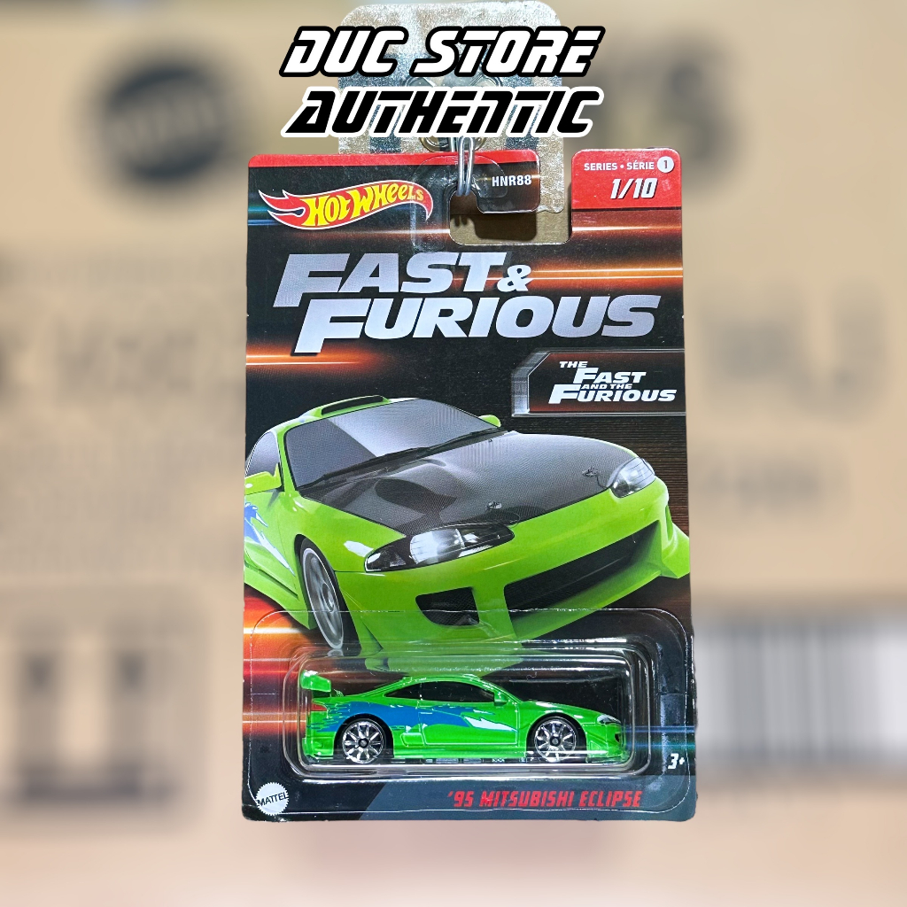 ducstore.vn Xe mô hình HNR91 Mainline series 2023 Fast & Furious 95 Mitsubishi Eclipse - Green