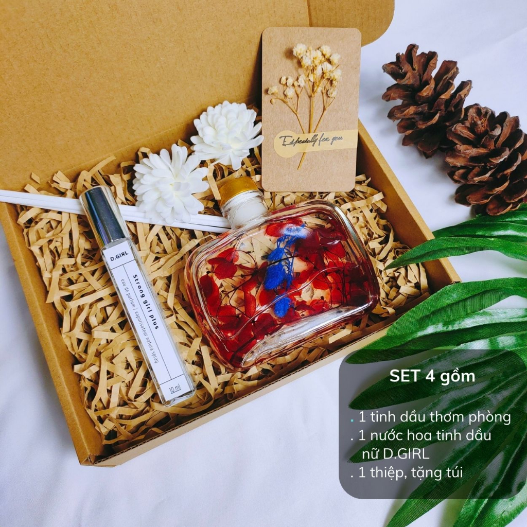 Hộp quà 20/10 tặng nữ, tặng ny bạn gái gói quà hộp túi