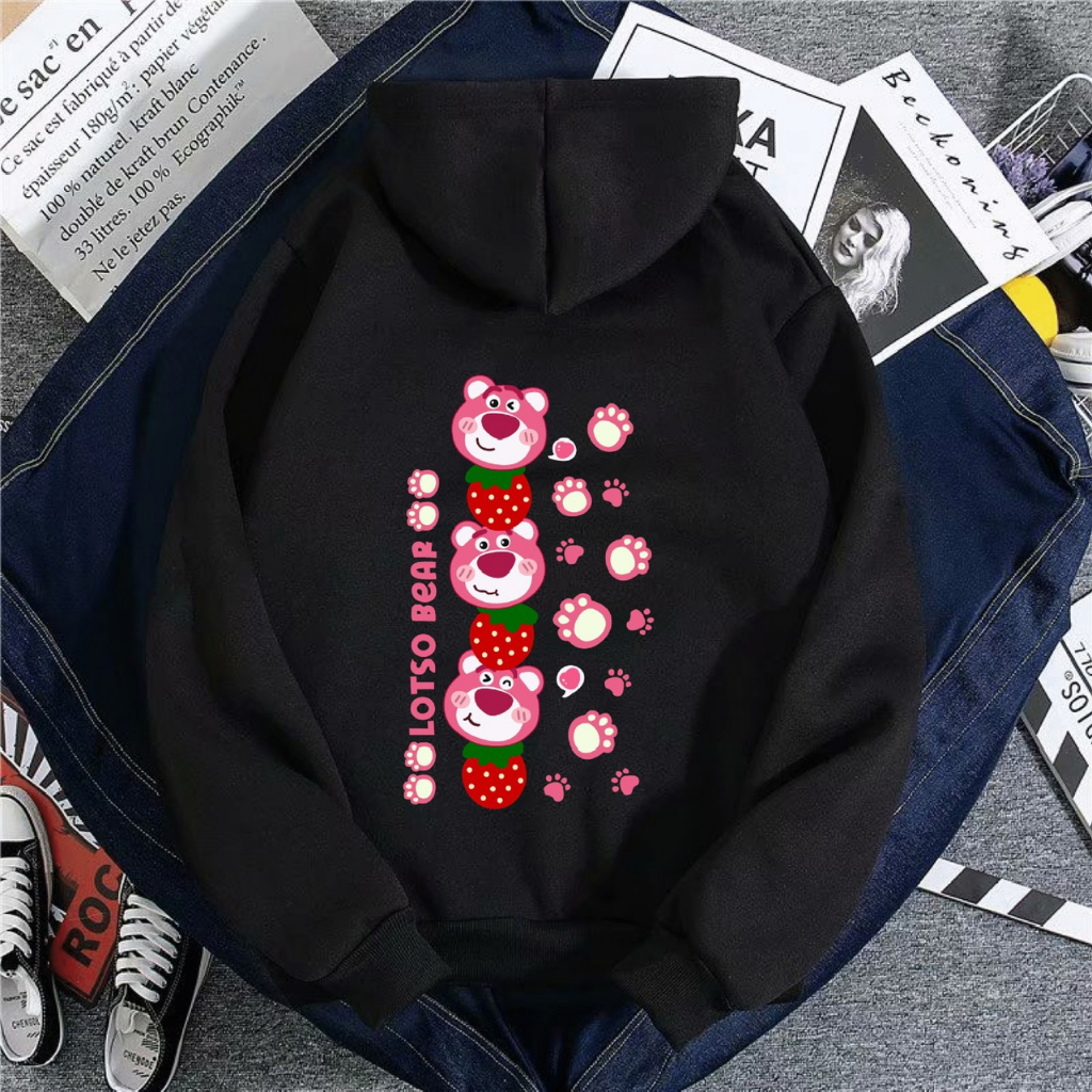 Áo hoodie bé gái BABEKIDS phom rộng nỉ hình in Bàn Chân Gấu cho bé từ 14-48kg