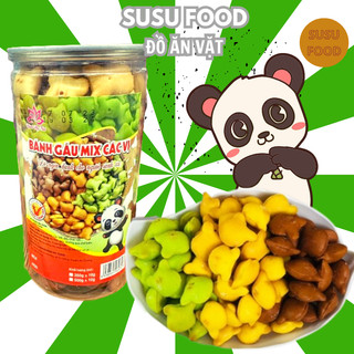 Bánh gấu nhân kem sữa mix 3 vị thơm ngon 500g