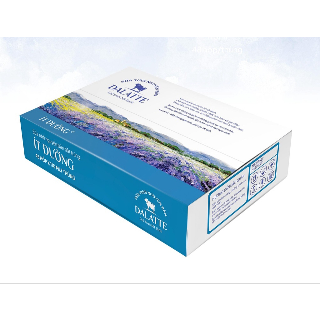 Sữa tươi ít đường, có đường Dalatte 110ml