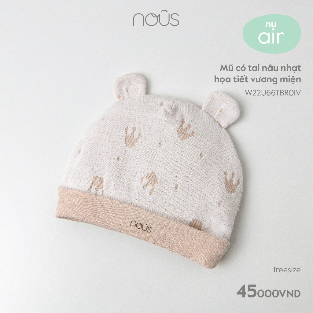 Mũ chỏm, tròn Nous cho bé trai, bé gái nhiều màu sắc chất liệu mềm mại, kháng khuẩn cho bé