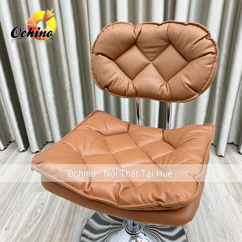 Ghế Trang Điểm Cá Nhân Mẫu Tai Bèo Chân Bạc Thấp Tùy Chỉnh Độ Cao Từ 30-50Cm