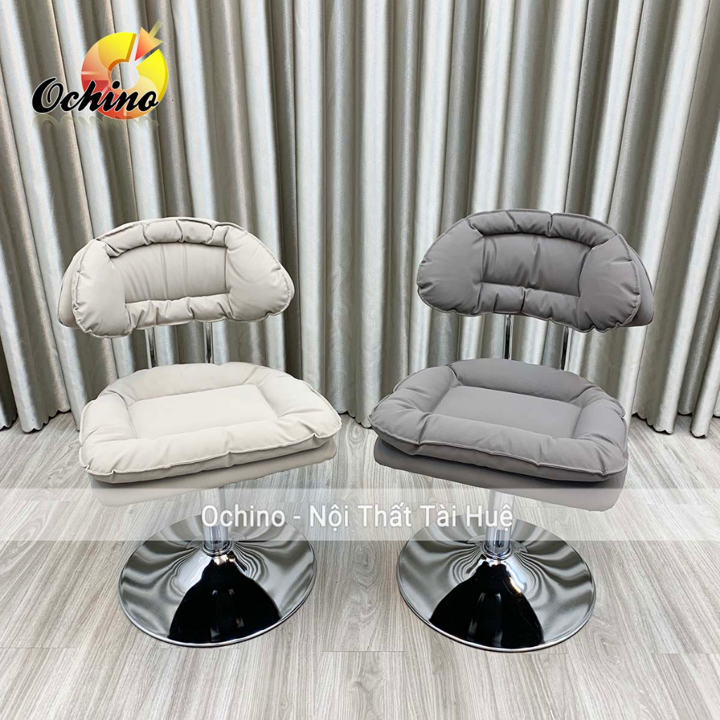Ghế Trang Điểm Cá Nhân Mẫu Tai Bèo Chân Bạc Thấp Tùy Chỉnh Độ Cao Từ 30-50Cm