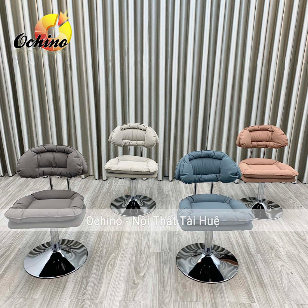 Ghế Trang Điểm Cá Nhân Mẫu Tai Bèo Chân Bạc Thấp Tùy Chỉnh Độ Cao Từ 30-50Cm
