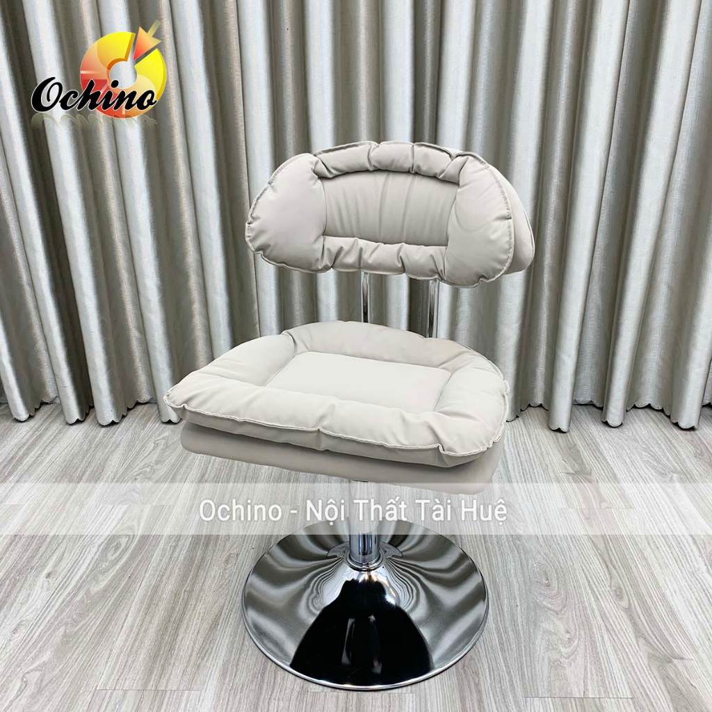 Ghế Trang Điểm Cá Nhân Mẫu Tai Bèo Chân Bạc Thấp Tùy Chỉnh Độ Cao Từ 30-50Cm