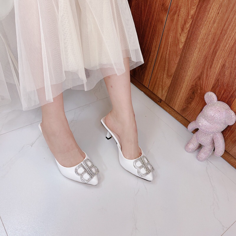 Siêu rẻ- Dép sục cao gót mũi nhọn BB đá gót nhọn 7p