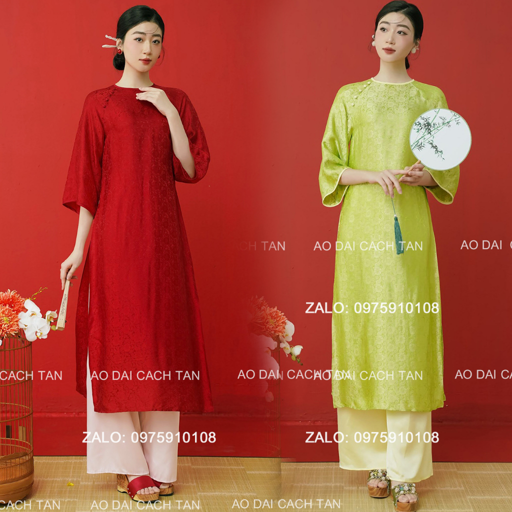 Áo dài Gấm NIÊN HOA thiết kế dáng suông tay lỡ, chất liệu gấm tơ siêu hot 2023 cho các nàng thơ diện sự kiện lễ tết đẹp