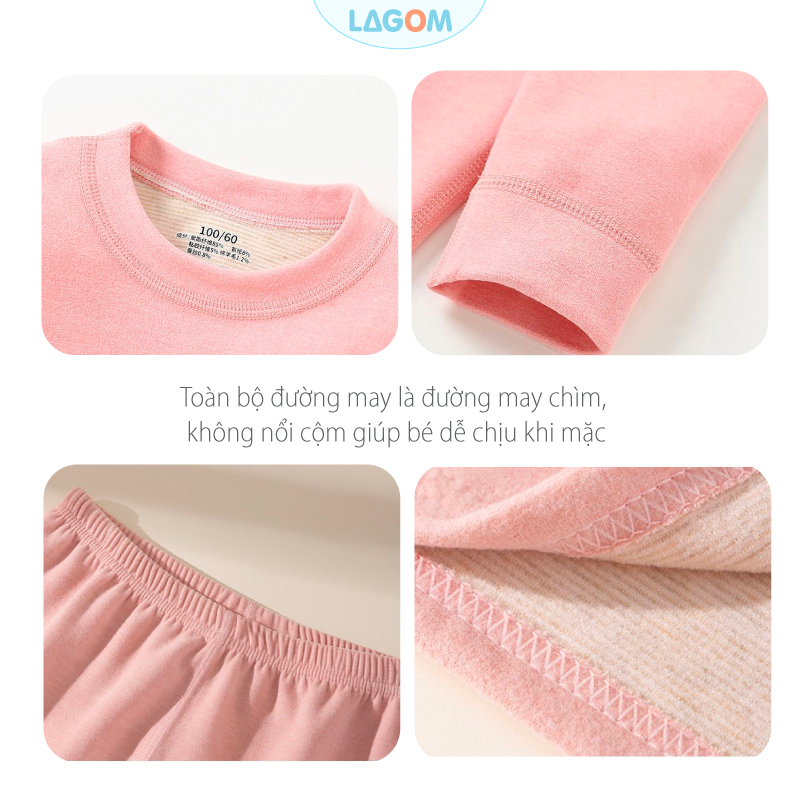Bộ Thu Đông Bé Gái, Bé Trai Cotton Nỉ Dày Ấm | Bộ Nỉ Dài Tay Cho Bé