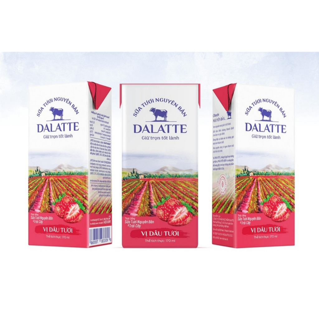 Sữa trái cây vị Dâu, Cam, Đào 170ml