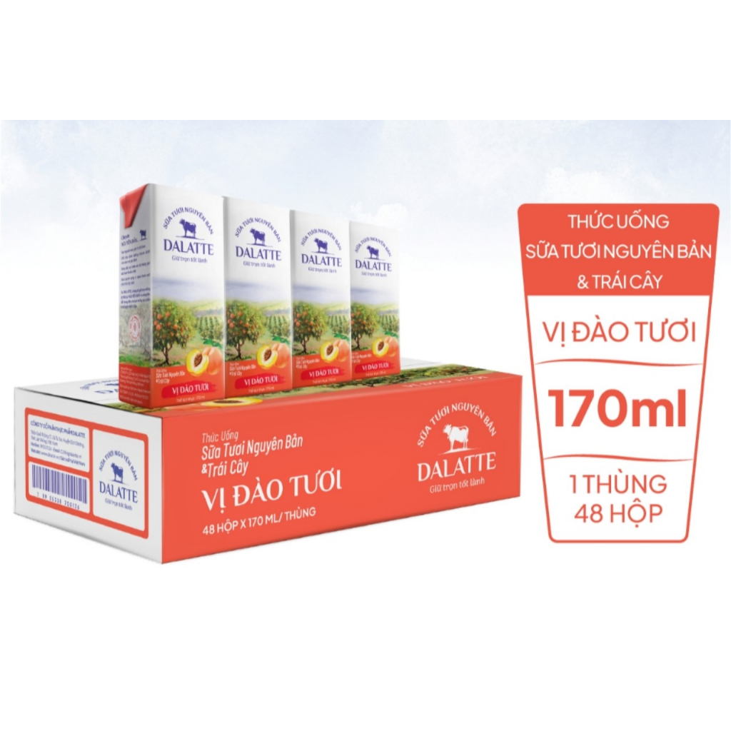 Sữa trái cây vị Dâu, Cam, Đào 170ml
