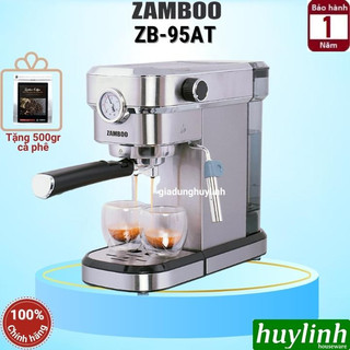 Máy pha cà phê Zamboo ZB-95AT - Tặng 500gr cafe - Tự động ngắt nước 1/2 ly