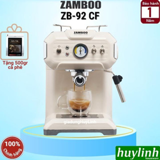 Máy pha cà phê Espresso Zamboo ZB-92CF - Tặng 500gr cafe [Kem - Đỏ]