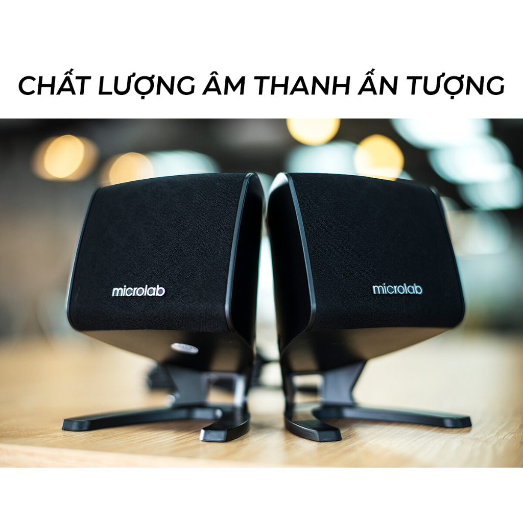 Loa máy vi tính 2.1 Microlab M105- Bass trầm ấm, Công suất 11W, nút chỉnh âm và bass riêng, Bh 12 tháng