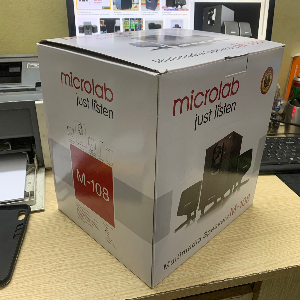 Loa máy vi tính 2.1 Microlab M105- Bass trầm ấm, Công suất 11W, nút chỉnh âm và bass riêng, Bh 12 tháng