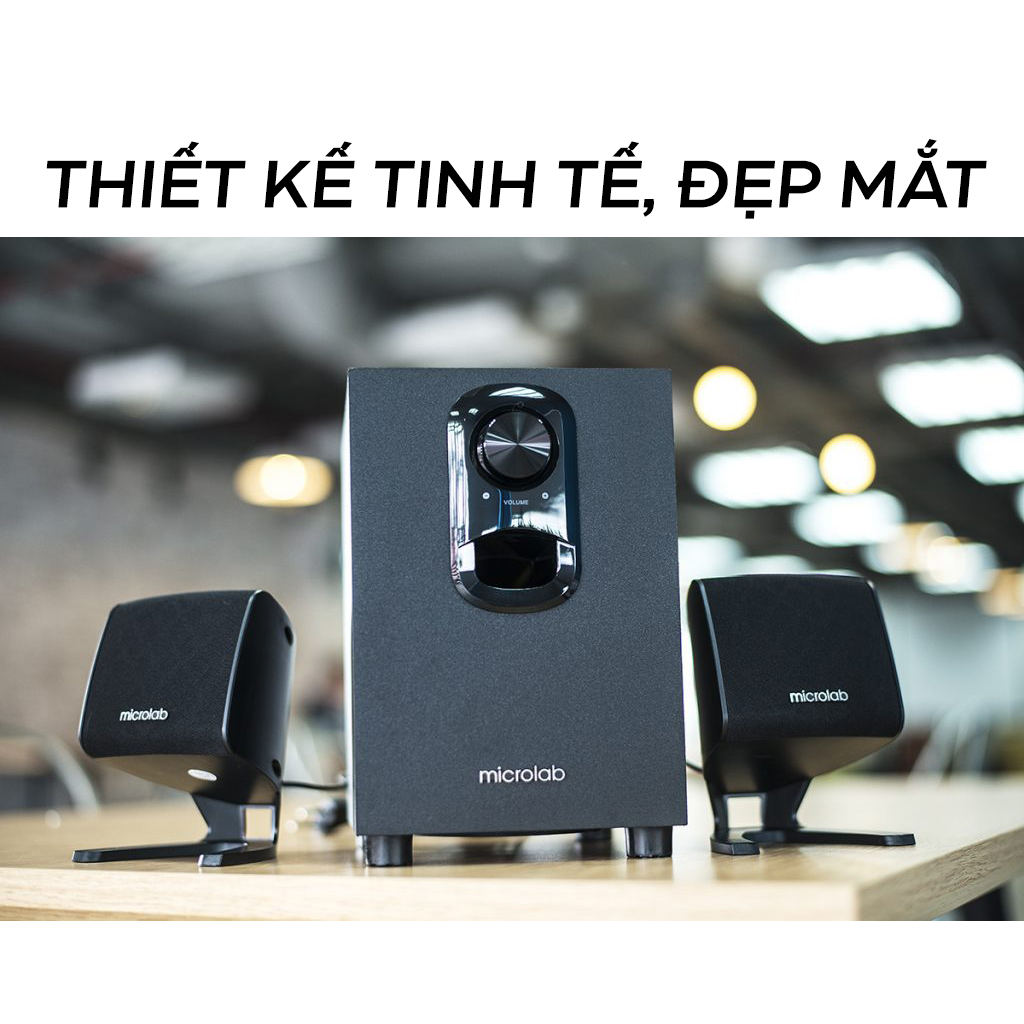 Loa máy vi tính 2.1 Microlab M105- Bass trầm ấm, Công suất 11W, nút chỉnh âm và bass riêng, Bh 12 tháng