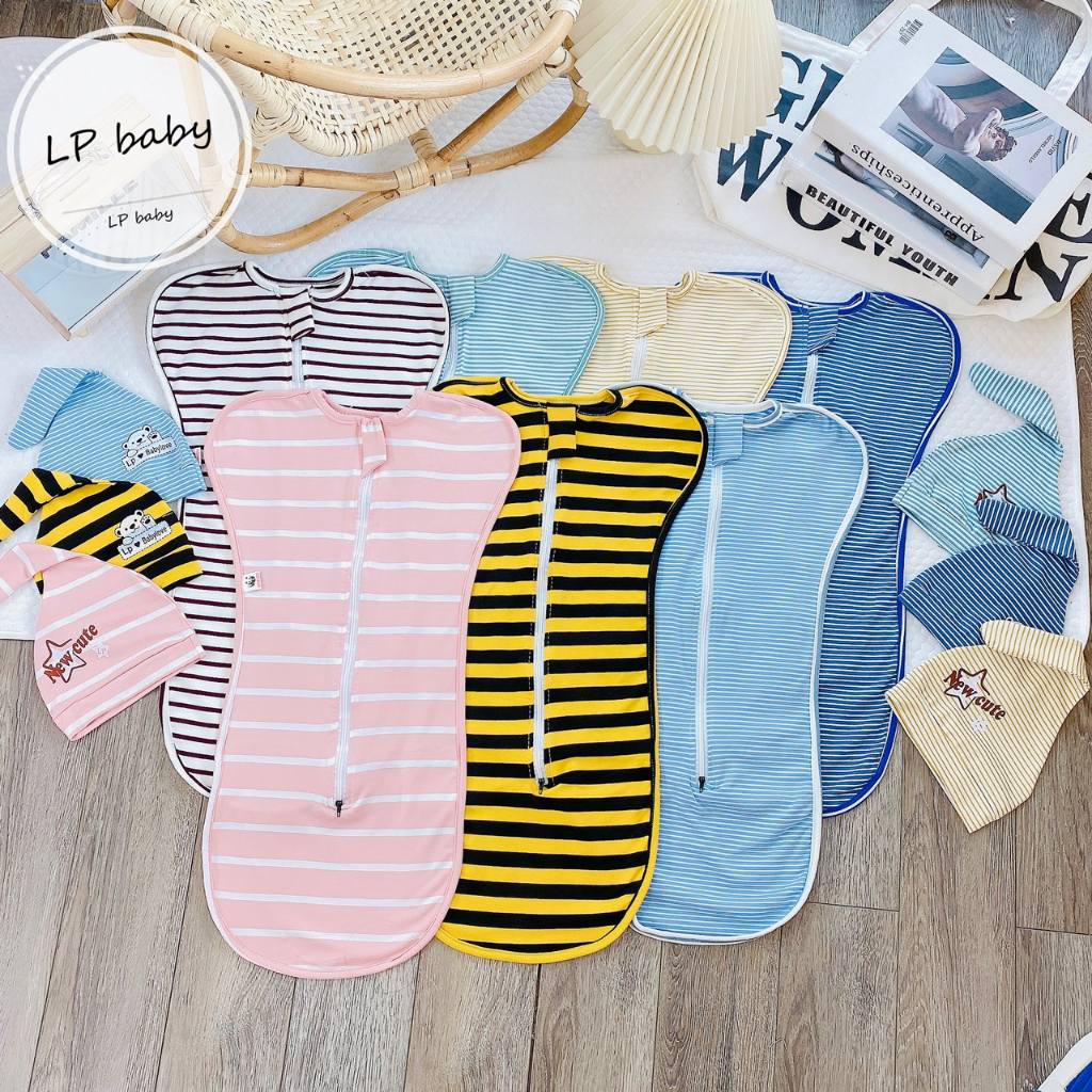 Nhộng Chũn KẺ KÈM MŨ MỀM MỊN CO GIÃN 4 CHIỀU Giúp Bé Ngủ Ngon