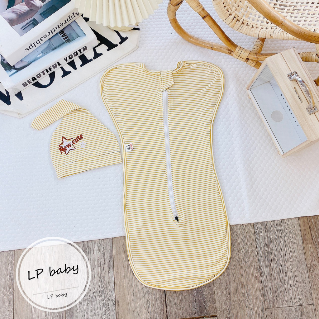 Nhộng Chũn KẺ KÈM MŨ MỀM MỊN CO GIÃN 4 CHIỀU Giúp Bé Ngủ Ngon