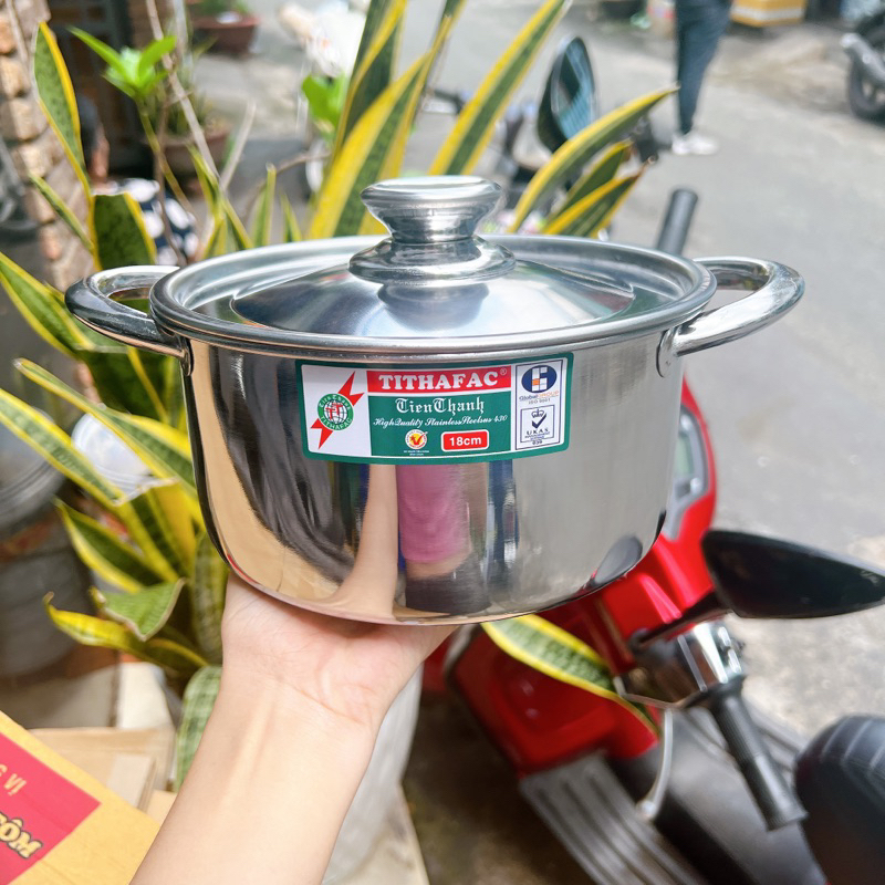 Nồi inox Tithafac sử dụng được bếp từ đủ size (16-32cm), nồi inox cao cấp - dụng cụ nhà bếp