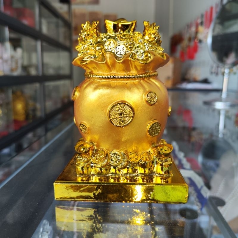Túi Tiền Vàng Kim Bảo Phong Thủy Chiêu Tài Lộc 14cm