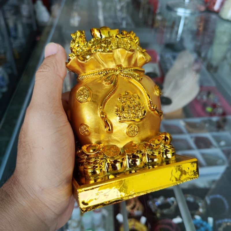 Túi Tiền Vàng Kim Bảo Phong Thủy Chiêu Tài Lộc 14cm