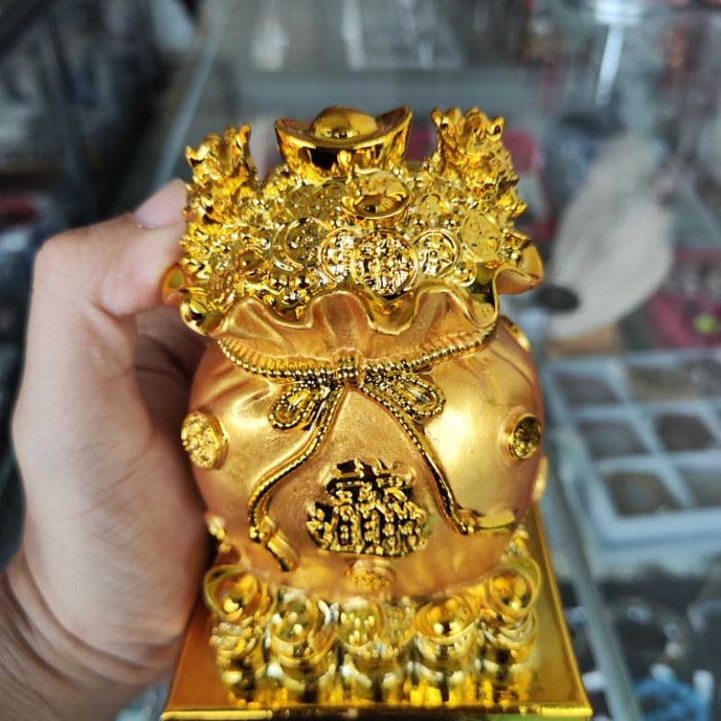 Túi Tiền Vàng Kim Bảo Phong Thủy Chiêu Tài Lộc 14cm