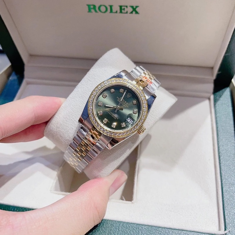 Đồng hồ nữ Rlex đeo tay, dây inox không gỉ không phai fullbox