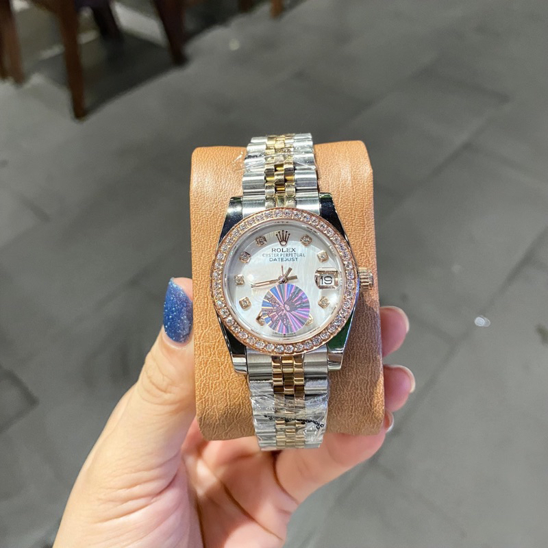 Đồng hồ nữ Rlex đeo tay, dây inox không gỉ không phai fullbox