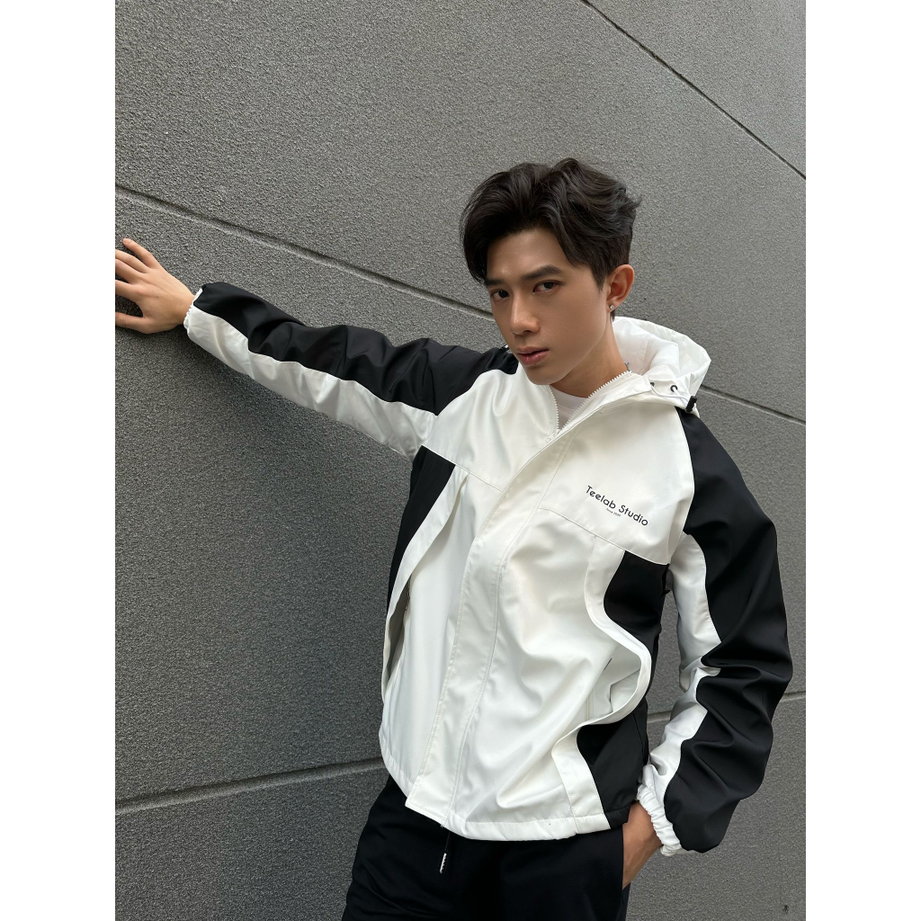 Áo Khoác Gió Teelab Local Brand Unisex Windbreaker Black White AK077