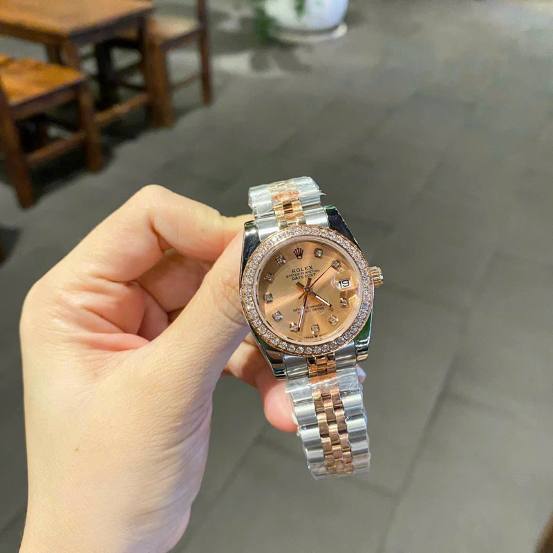 Đồng hồ nữ Rlex đeo tay, dây inox không gỉ không phai fullbox