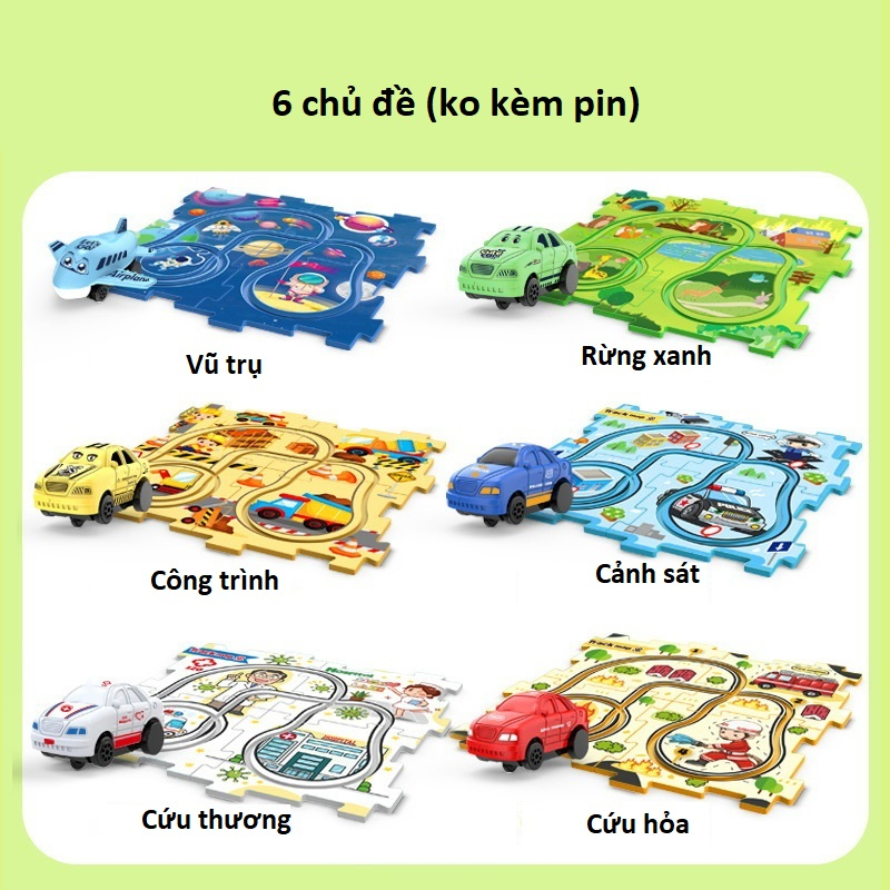 Đồ chơi xe chạy đường ray, đồ chơi quỹ đạo chạy pin cho bé