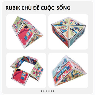 Combo 8 khối rubik magic 3D Tăng cường trí nhớ và quản lý căng thẳng - trò chơi xếp hình khối hình học