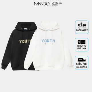 Áo Nỉ Hoodie Nam Dài Tay 2 Màu Đen Trắng MANDO Chất Nỉ Cao Cấp Form Rộng Hình In Basic Unisex Thời Trang Hàn Quốc HOD003