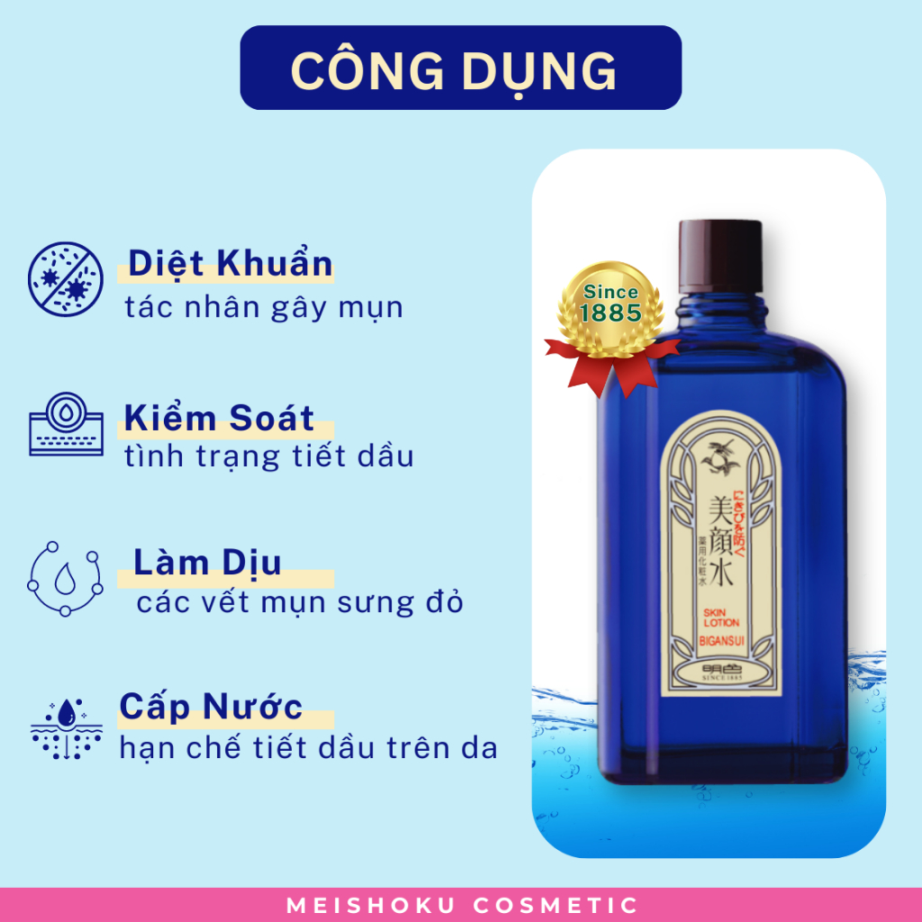 [Combo Sinh Nhật #1 TẶNG QUÀ 355K] Lotion Ngăn Ngừa Mụn Bigansui 160ML MEISHOKU