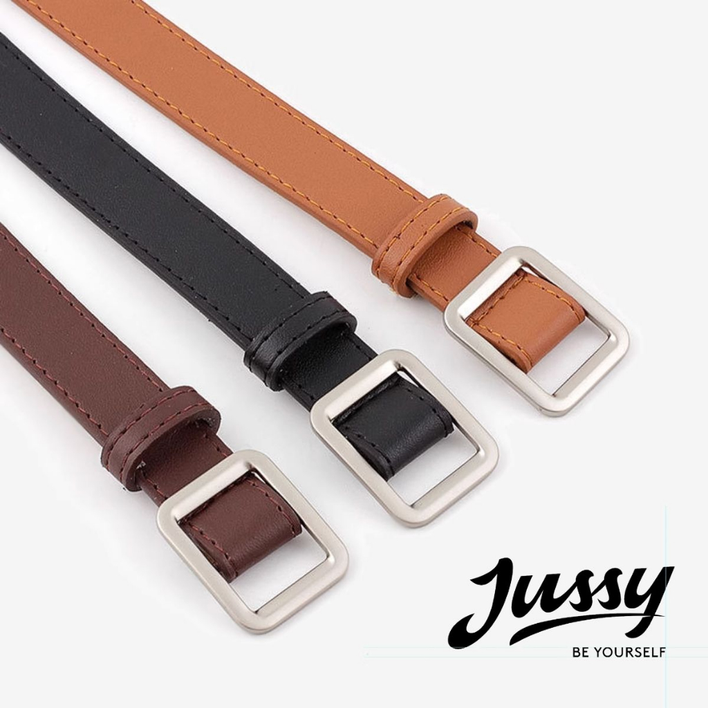 Thắt Lưng Nữ Bản Nhỏ JTL11 Jussy Fashion Dây Nịt Nữ Mặt Vuông Cá Tính Thời Trang Trẻ Trung Chất Da PU Bền Chắc